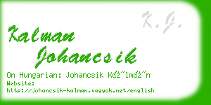 kalman johancsik business card